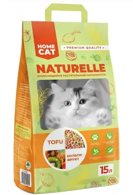 Купить homecat naturelle Комкующийся растительный наполнитель для кошек с ароматом мультифрукт