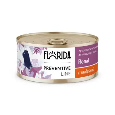 Купить florida preventive line консервы renal для кошек "Поддержание здоровья почек" с индейкой