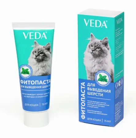 Купить Веда Фитопаста для котят и кошек - выведения шерсти
