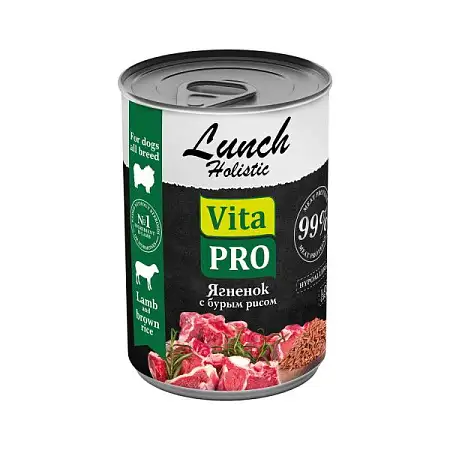 Купить vita pro lunch консервы для собак ягненок с бурым рисом