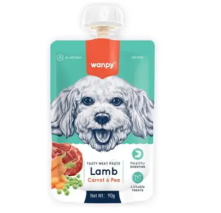 Купить wanpy dog лакомство для собак мясной мусс из ягненка и моркови с горохом