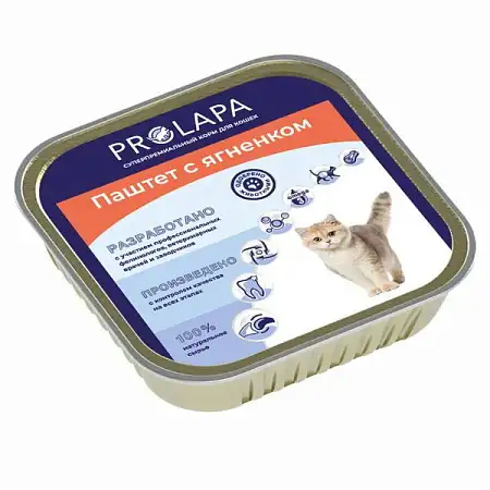 Купить prolapa premium ламистер полнорационный консервированный корм паштет с ягненком для кошек