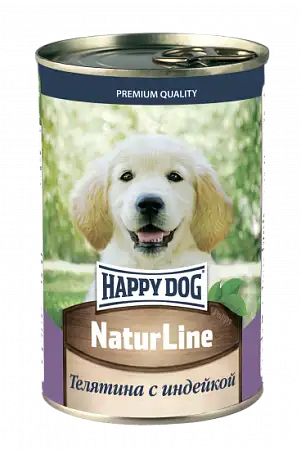 Купить happy dog консервы для щенков телятина с индейкой