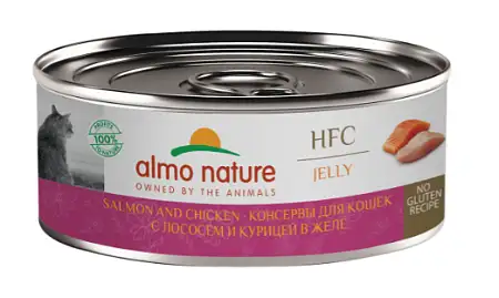 Купить almo nature Консервы для кошек и котят с лососем и курицей в желе (hfc, jelly, salmon and chicken)