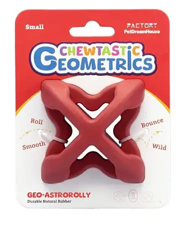 Купить petdreamhouse игрушка интерактивная для собак из натурального каучука chewtastic geometrics geo-astroroll, красная