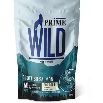 Prime Wild GF Scottish сухой беззерновой корм для взрослых собак и щенков всех пород, с лососем