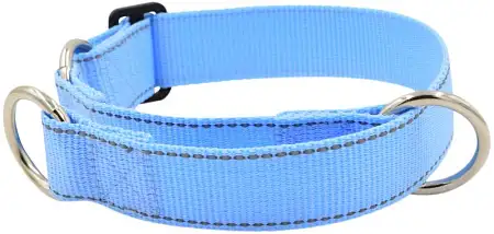 Купить zooexpress fresh line ошейник полуудавка с 3 кольцами для собак, голубой