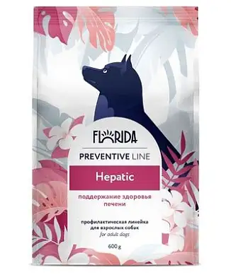 Florida Preventive Line Hepatic сухой корм для взрослых собак всех пород для поддержания здоровья печени
