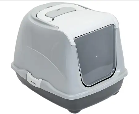 Купить homecat туалет для кошек закрытый с дверцей серый