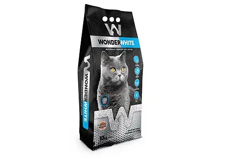 Купить wonder white carbon effect комкующийся наполнитель с Активированным углем Без ароматизатора для Крупных и Длинношерстных кошек