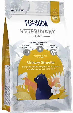 Купить florida vet urinary struvite сухой корм для кошек для растворения струвитных уролитов и профилактики их рецидива