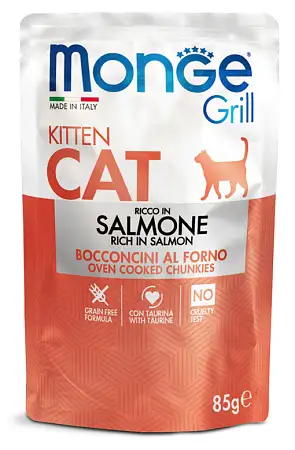 Купить monge cat grill Влажный корм для котят с норвежским лососем (пауч)