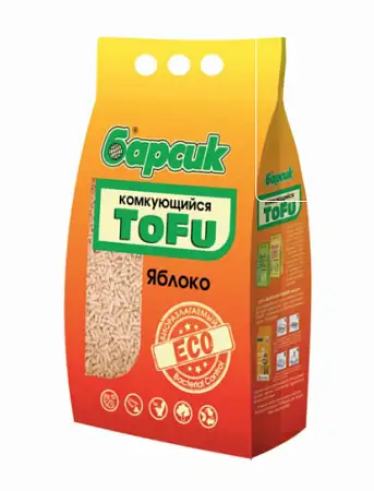 Купить Барсик наполнитель для кошек комкующийся tofu Яблоко